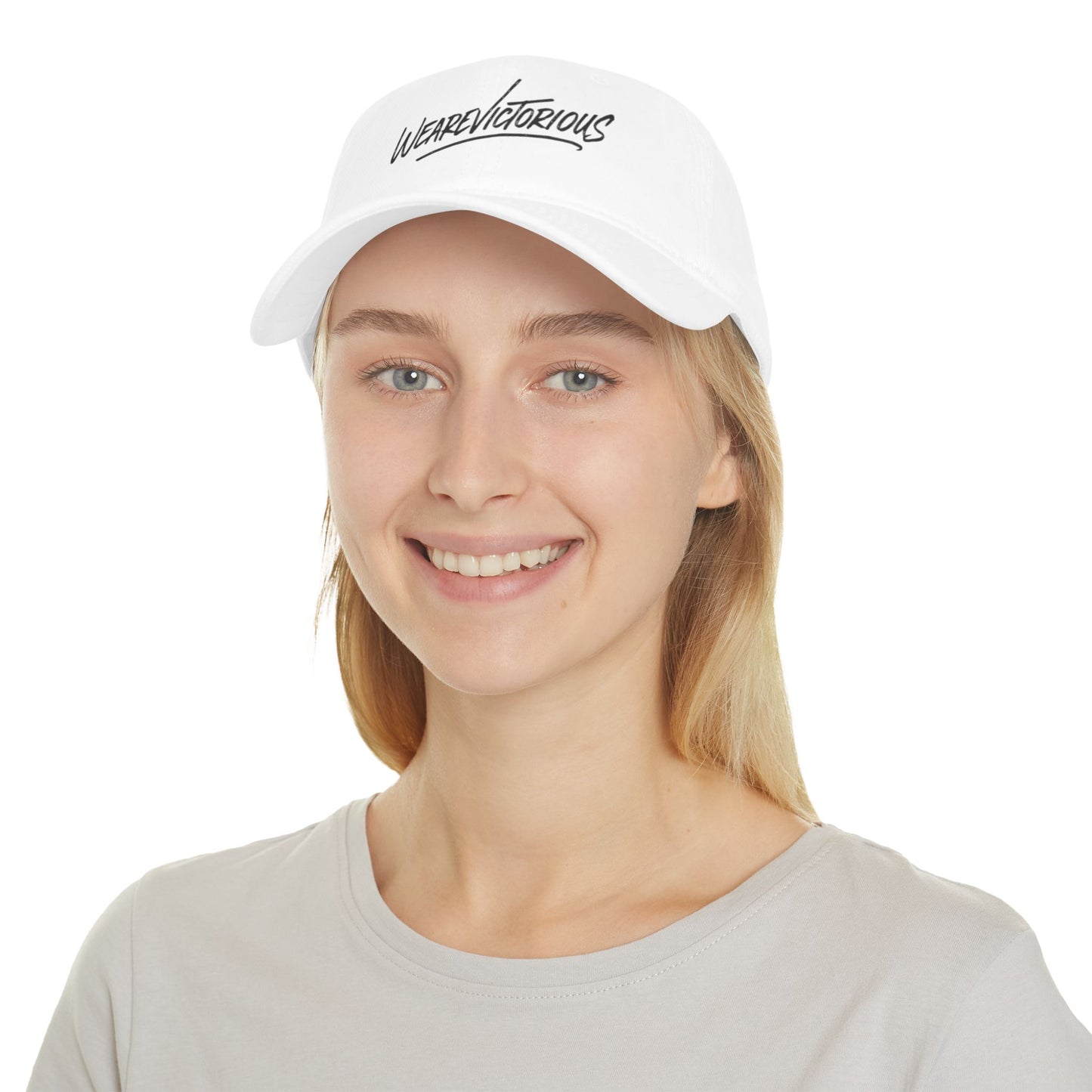 WeAreVictorious Low Profile Baseball Cap — Motivational Script Logo Hat