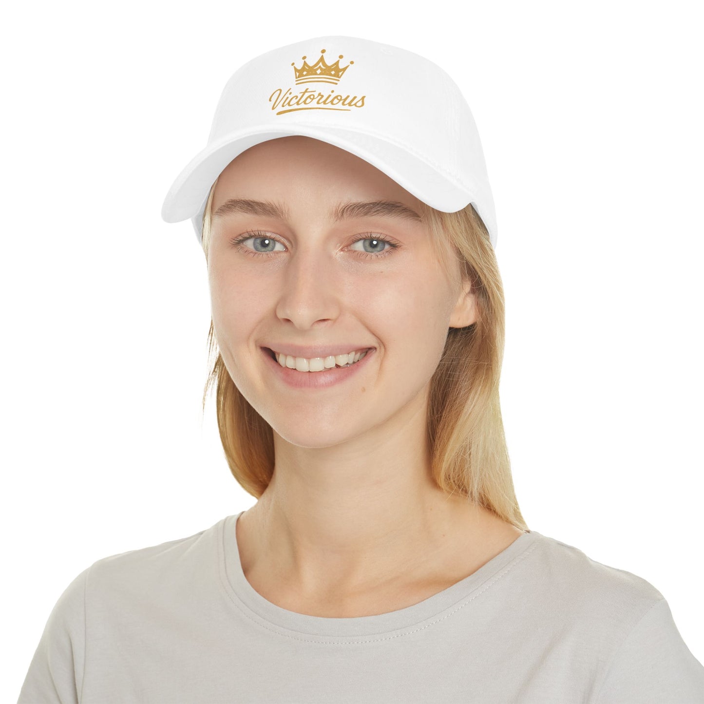 Victorious Crown Baseball Cap – Gold Script Low Profile Hat