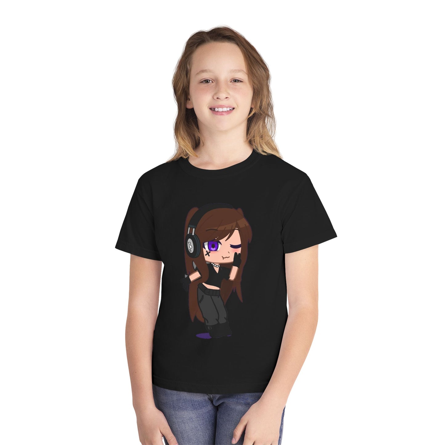 Youth Tee — Cute Gamer Girl Chibi Design