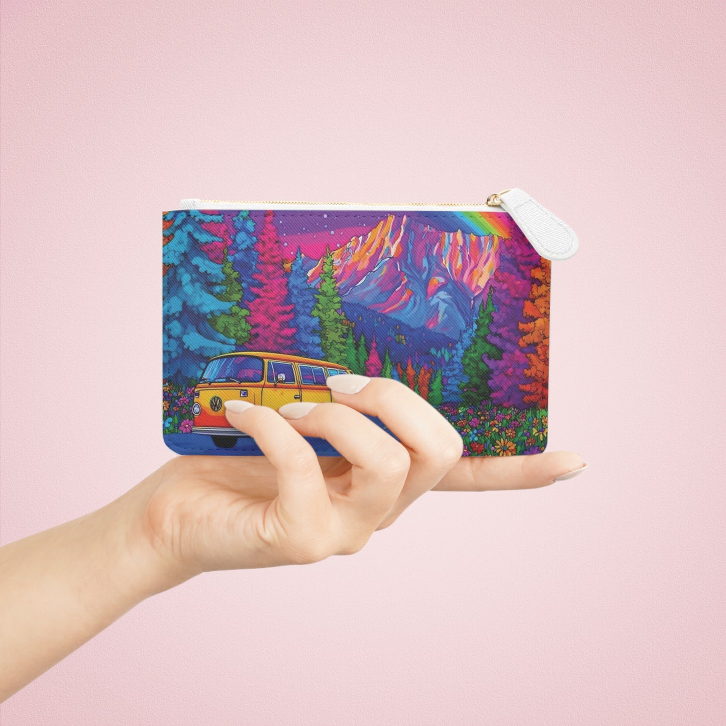 Mini Clutch Bag - Retro Van Mountain Scenery with “WeAreVictorious” Logo