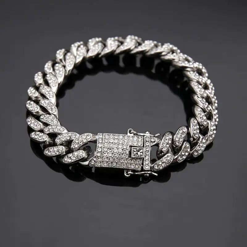 Cuban Link Diamond Bracelet for Hip Hop Jewelry