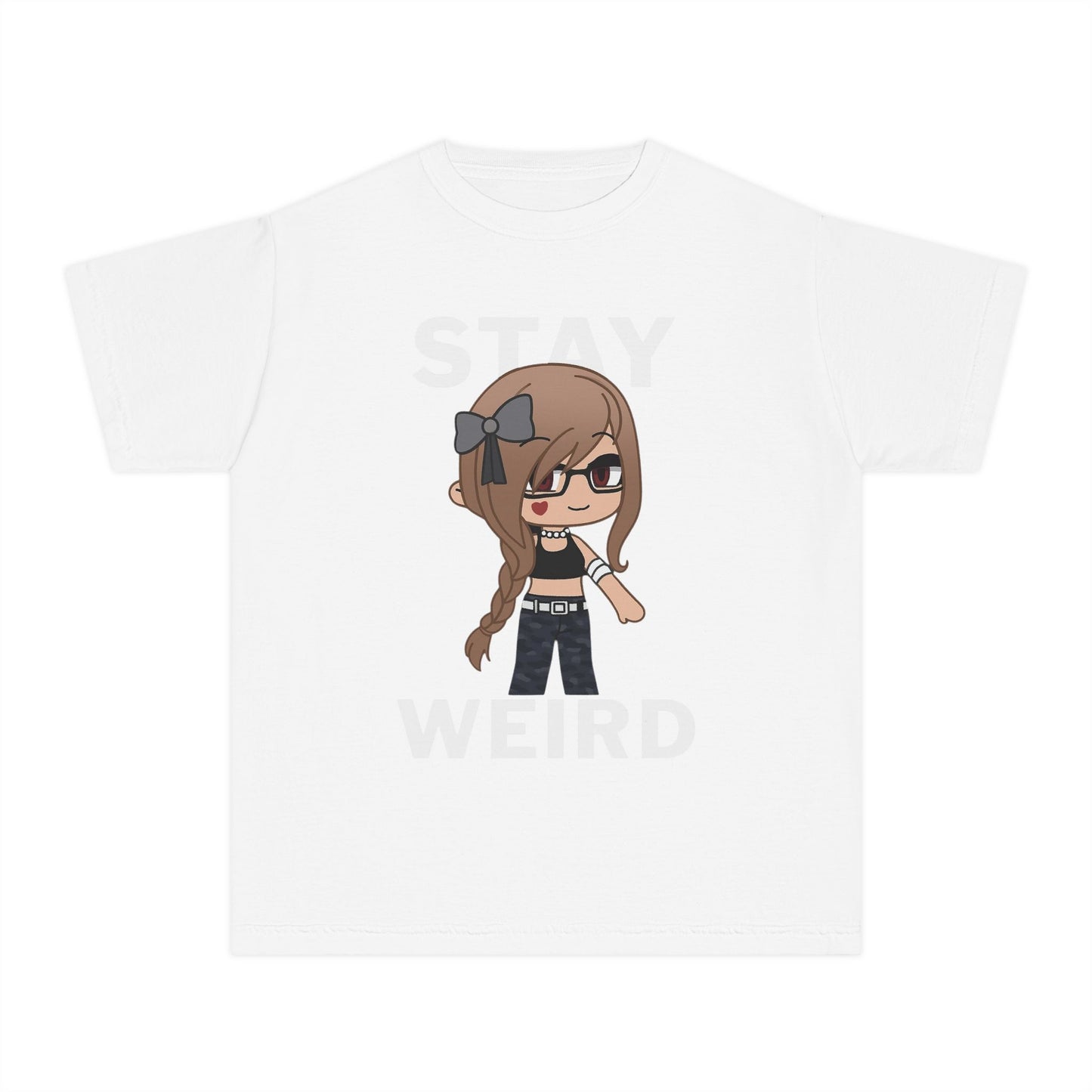 Stay Weird Youth Tee — Cute Girly Cartoon Character Graphic Shirt