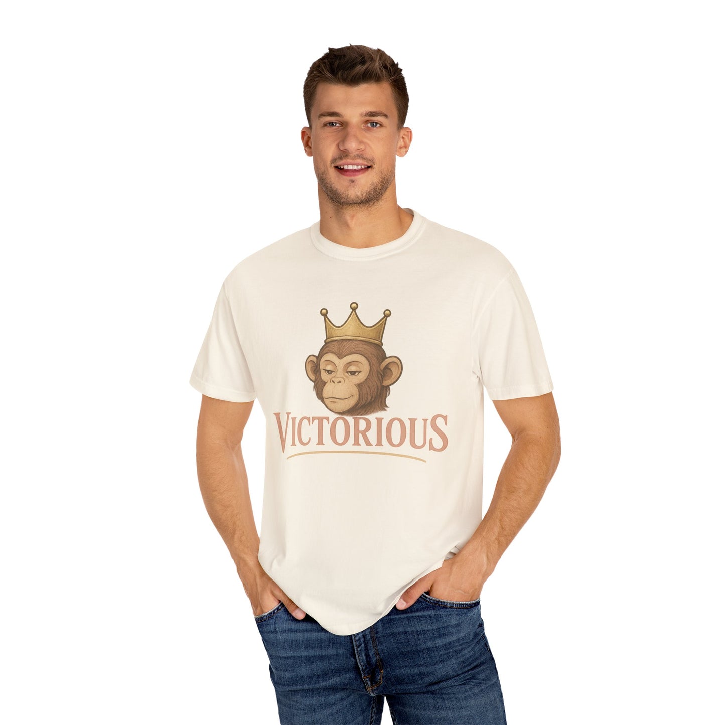 Victorious Monkey T-Shirt — Crowned Ape Graphic Tee