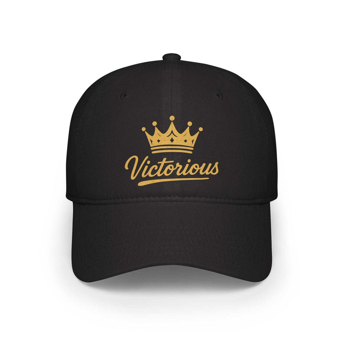 Victorious Crown Baseball Cap – Gold Script Low Profile Hat