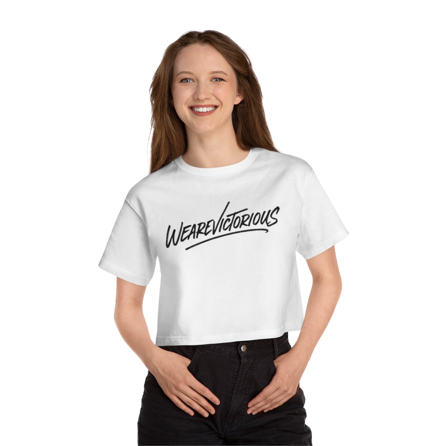 We Are Victorious Cropped Tee — Parental Advisory Graphic
