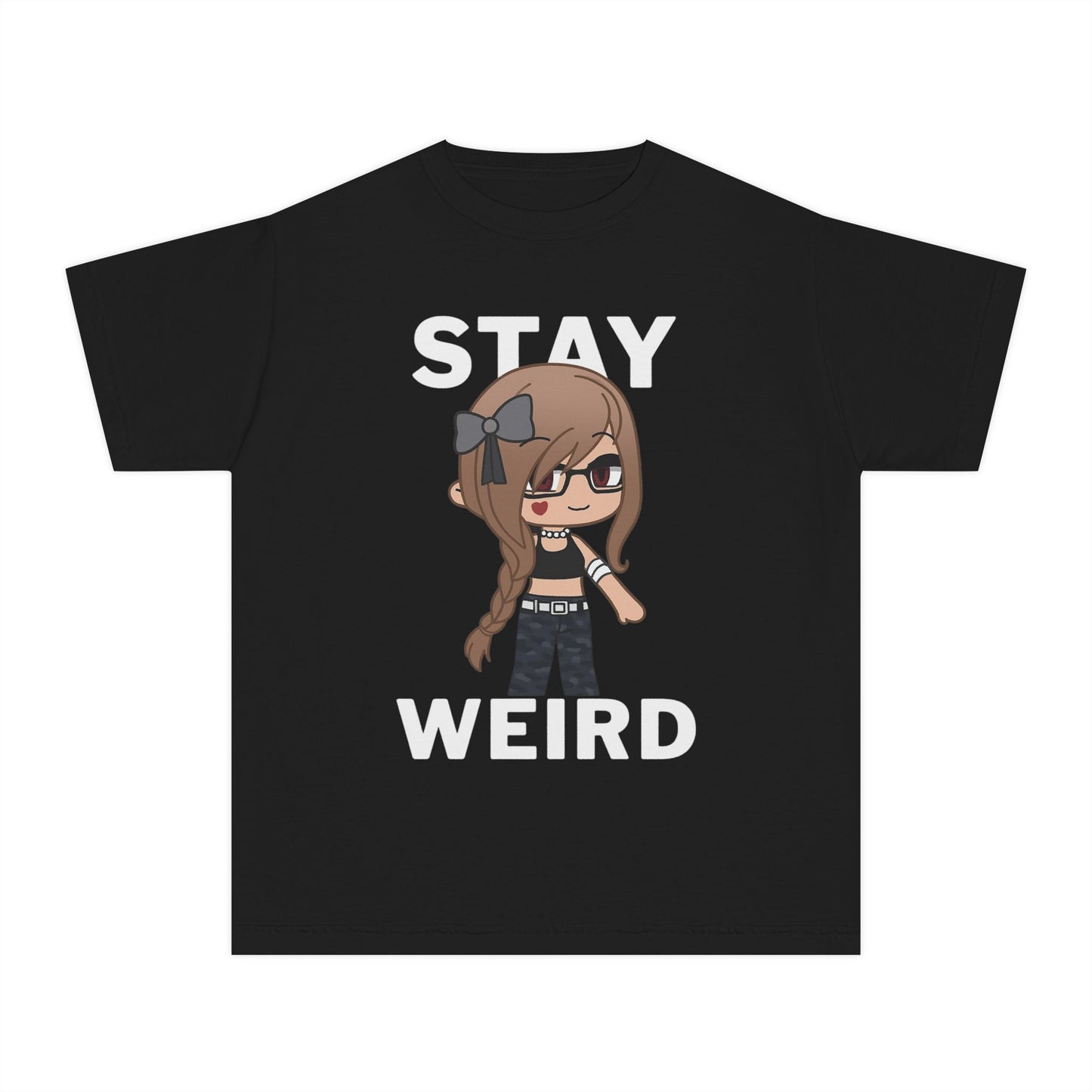 Stay Weird Youth Tee — Cute Girly Cartoon Character Graphic Shirt