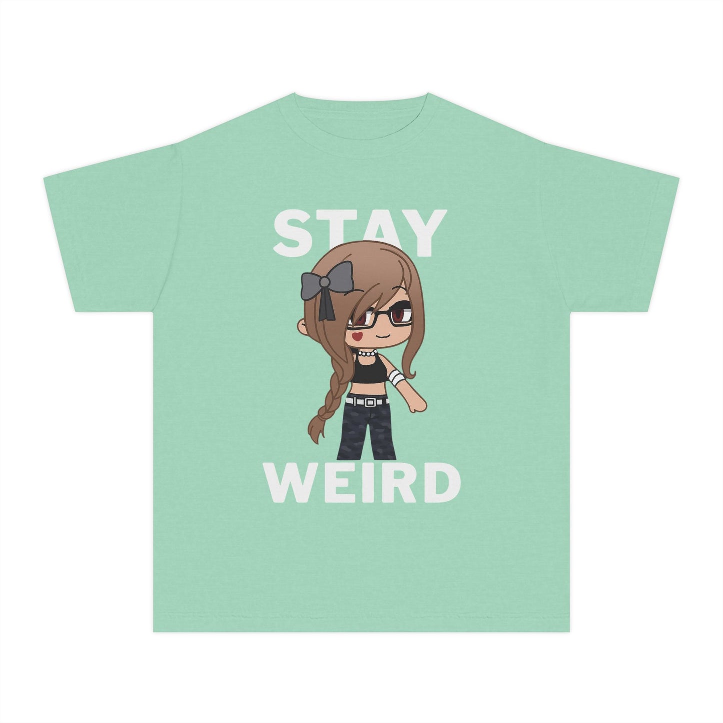 Stay Weird Youth Tee — Cute Girly Cartoon Character Graphic Shirt
