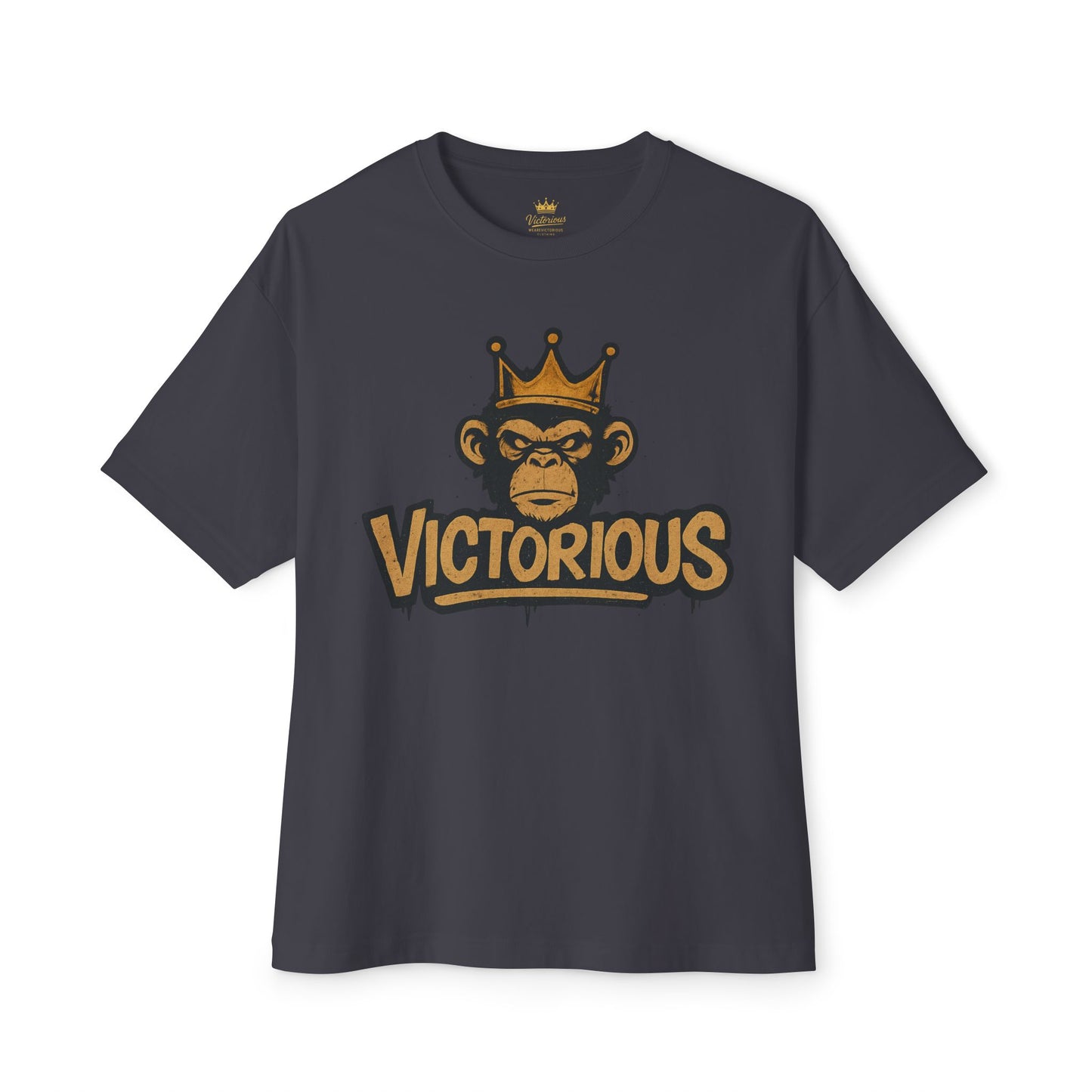 Victorious Monkey Tee — Crowned Ape Graphic Oversized T‑Shirt