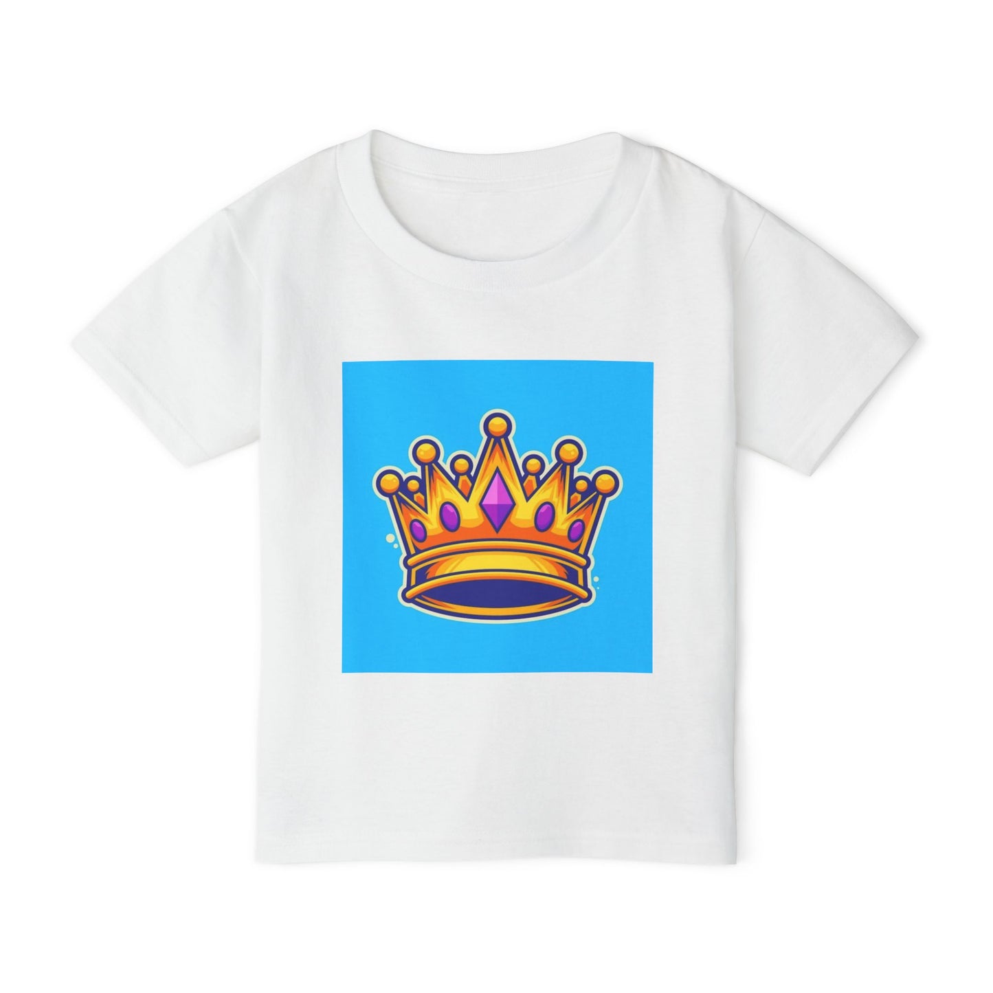 Toddler T-Shirt — Royal Crown Graphic Kids Tee (Bright Blue Background)