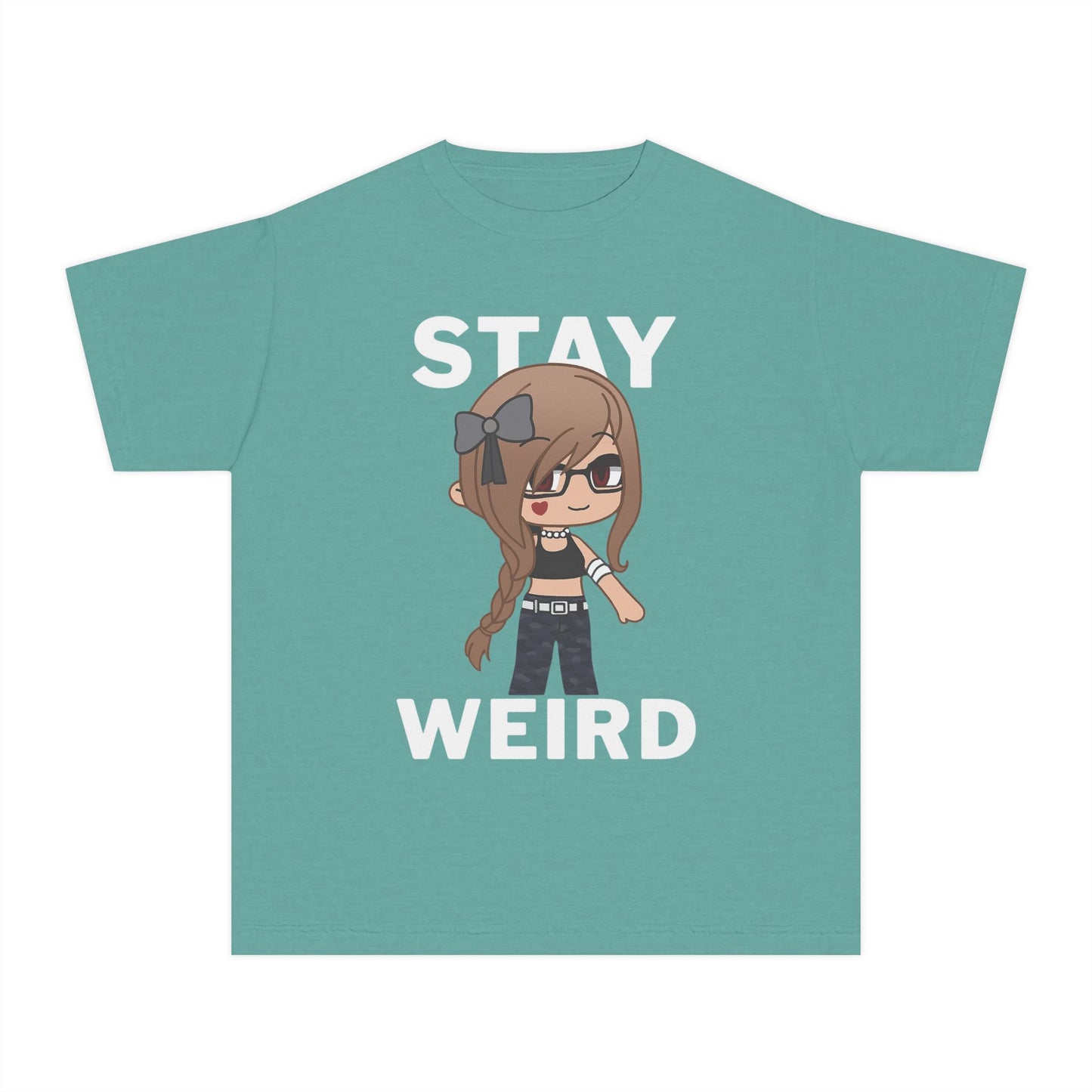 Stay Weird Youth Tee — Cute Girly Cartoon Character Graphic Shirt