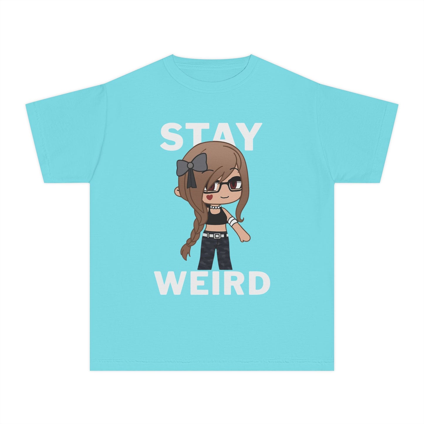Stay Weird Youth Tee — Cute Girly Cartoon Character Graphic Shirt