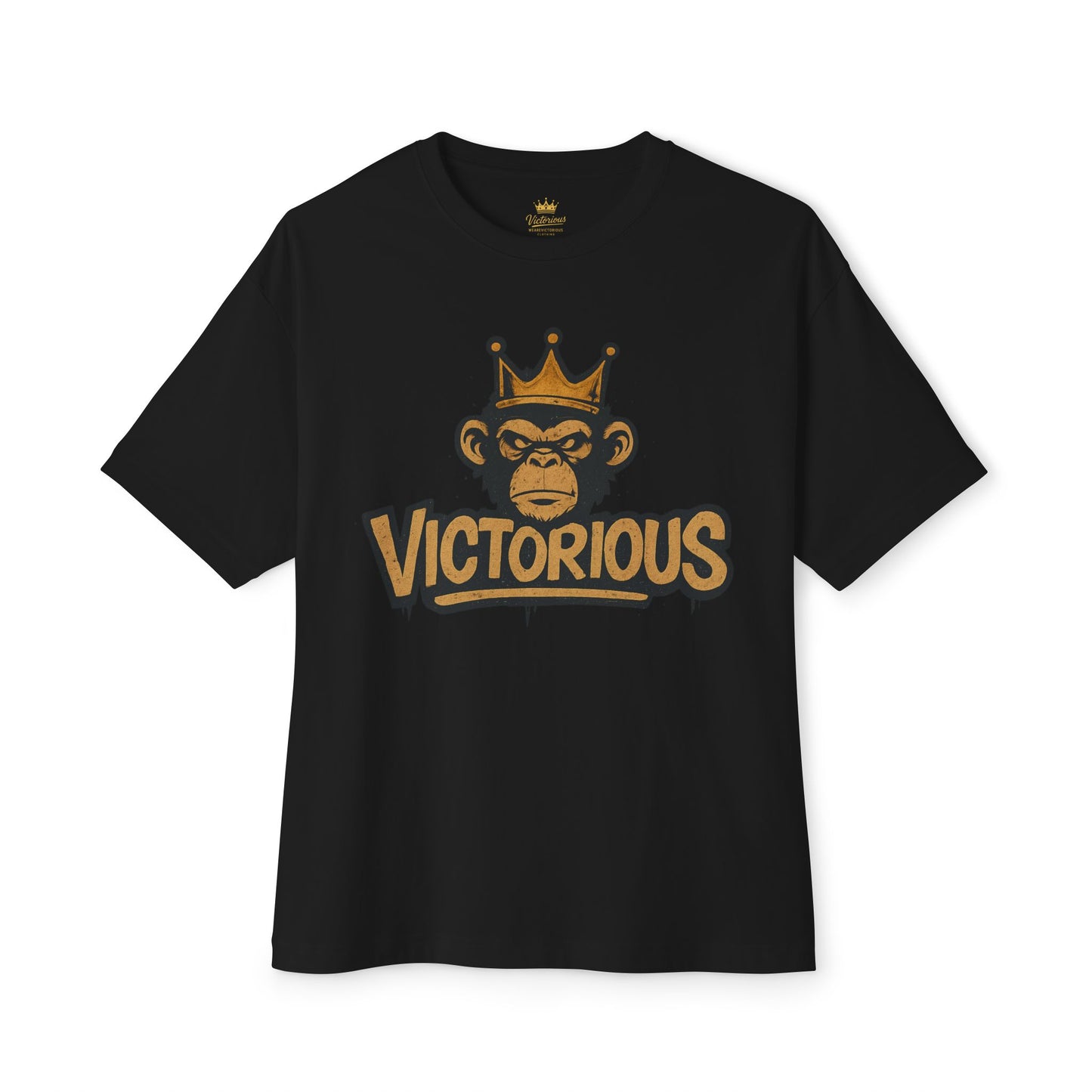 Victorious Monkey Tee — Crowned Ape Graphic Oversized T‑Shirt