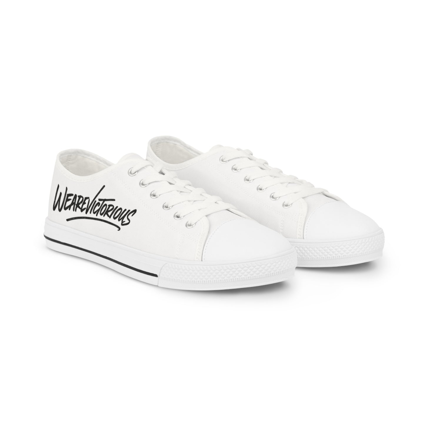 WeirdVictorious Script White Low-Top Sneakers