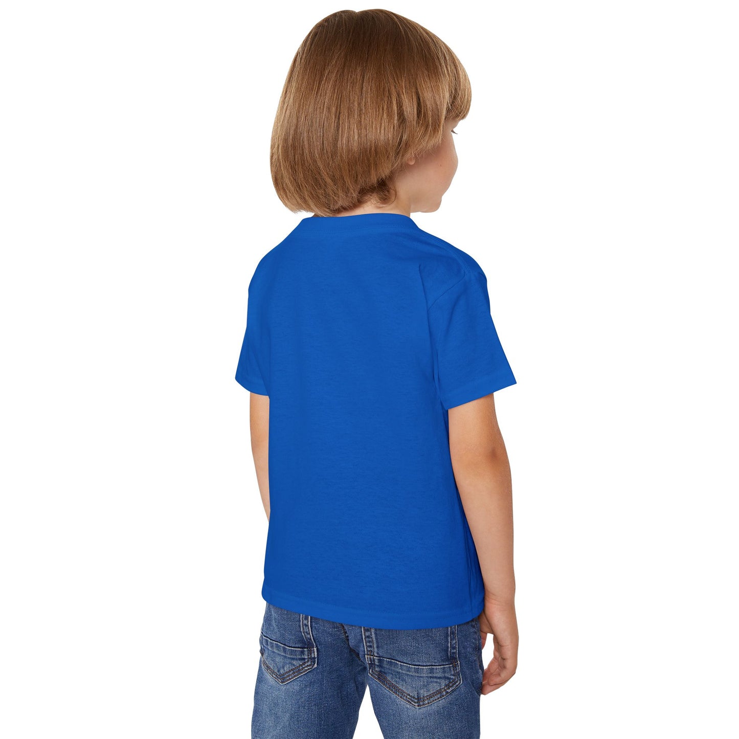 Toddler T-Shirt — Royal Crown Graphic Kids Tee (Bright Blue Background)
