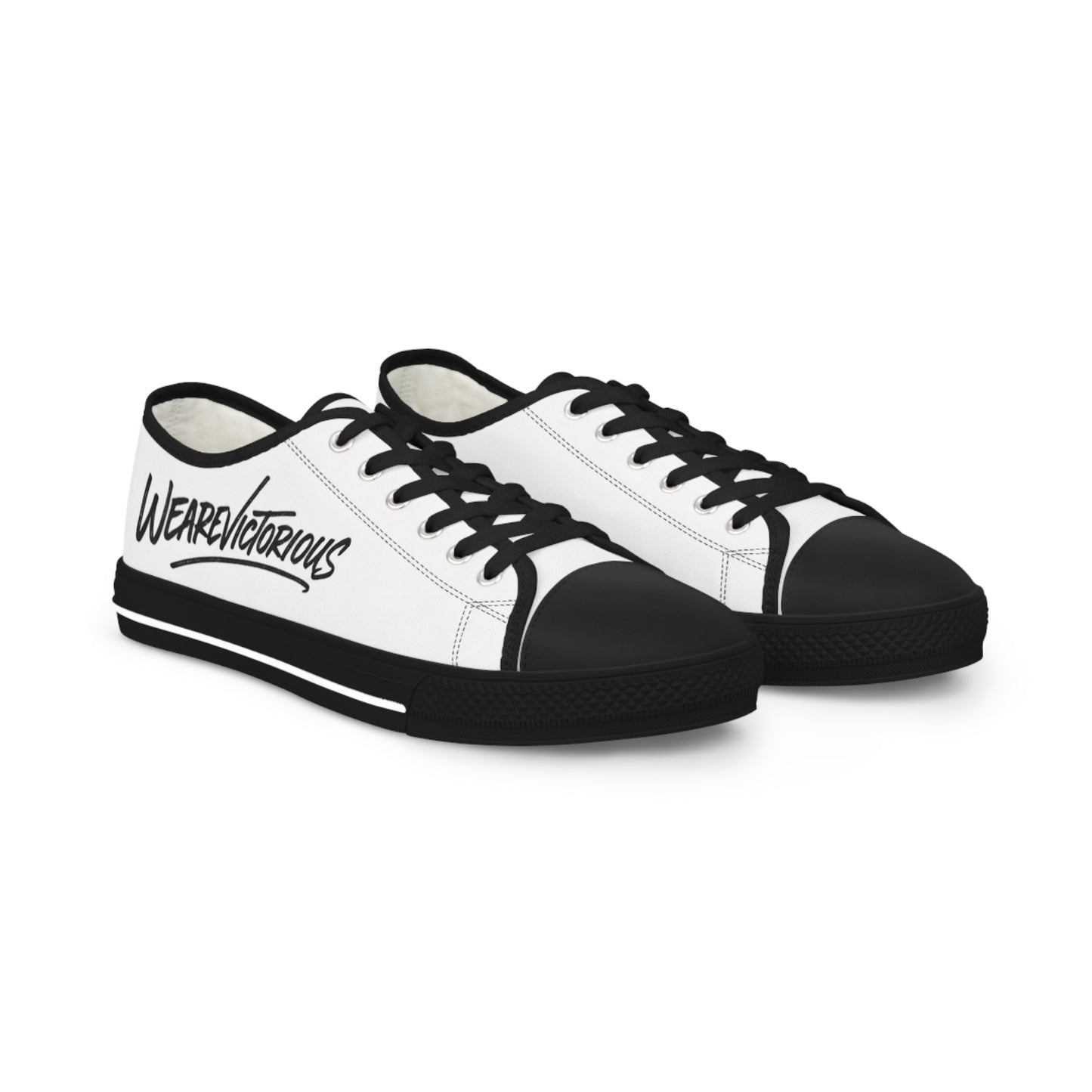 WeirdVictorious Script White Low-Top Sneakers