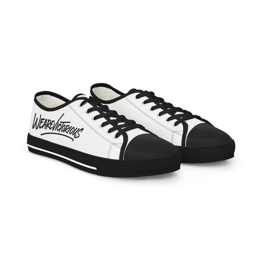 WeirdVictorious Script White Low-Top Sneakers