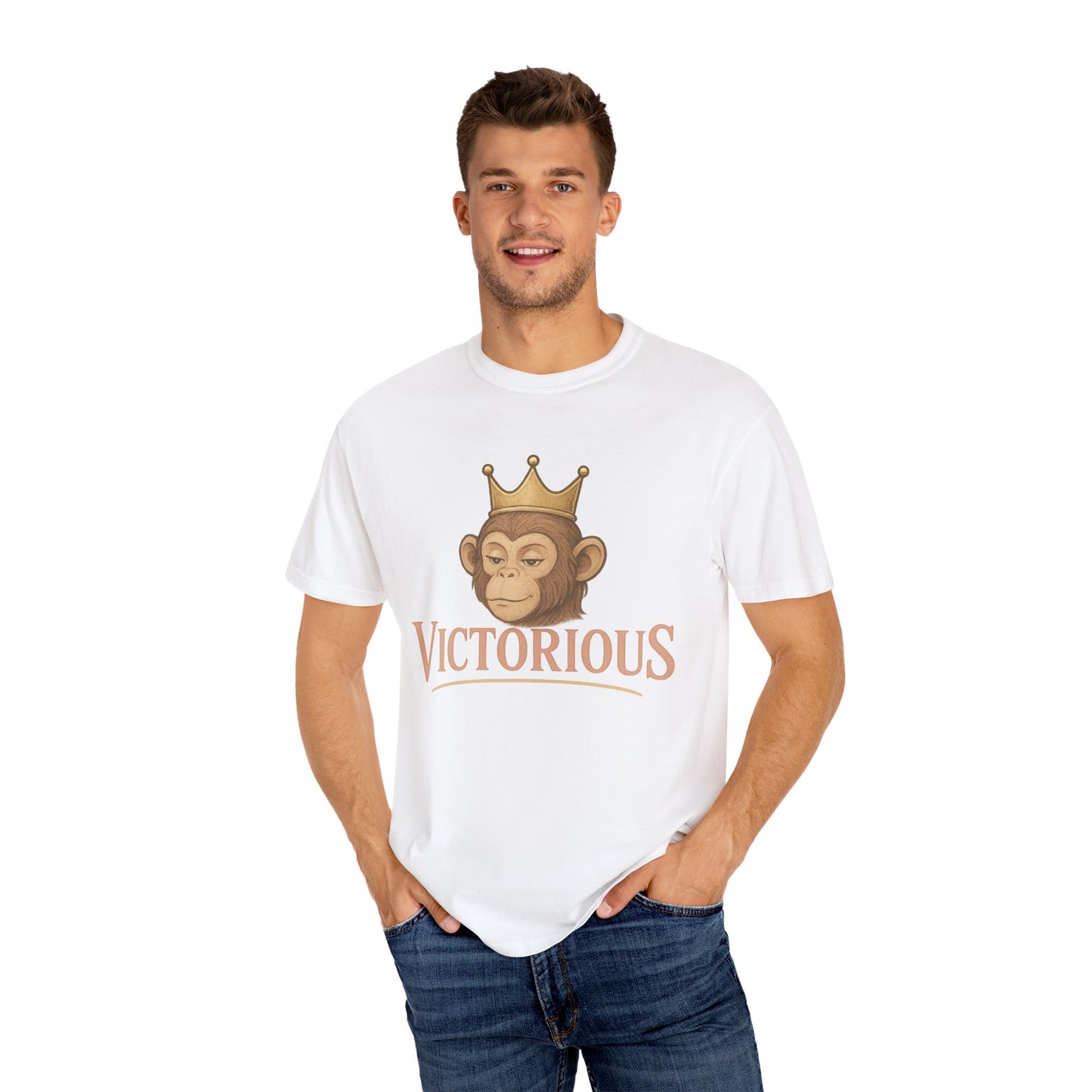 Victorious Monkey T-Shirt — Crowned Ape Graphic Tee