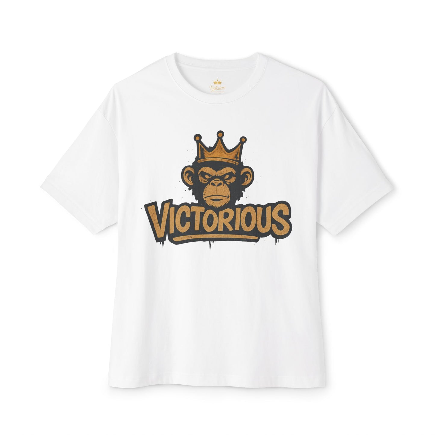 Victorious Monkey Tee — Crowned Ape Graphic Oversized T‑Shirt
