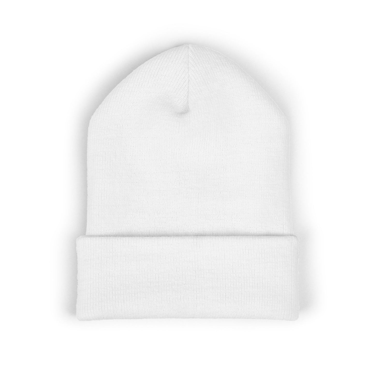 We Are Victorious Embroidered Cuffed Beanie — Script Logo Knit Hat