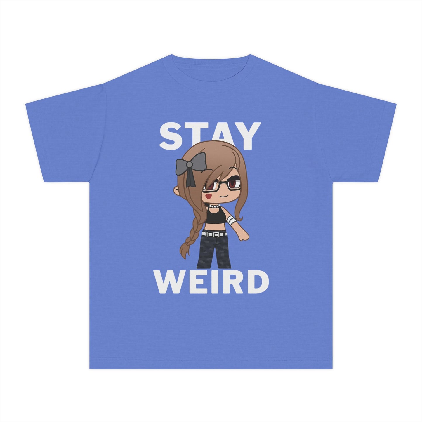 Stay Weird Youth Tee — Cute Girly Cartoon Character Graphic Shirt