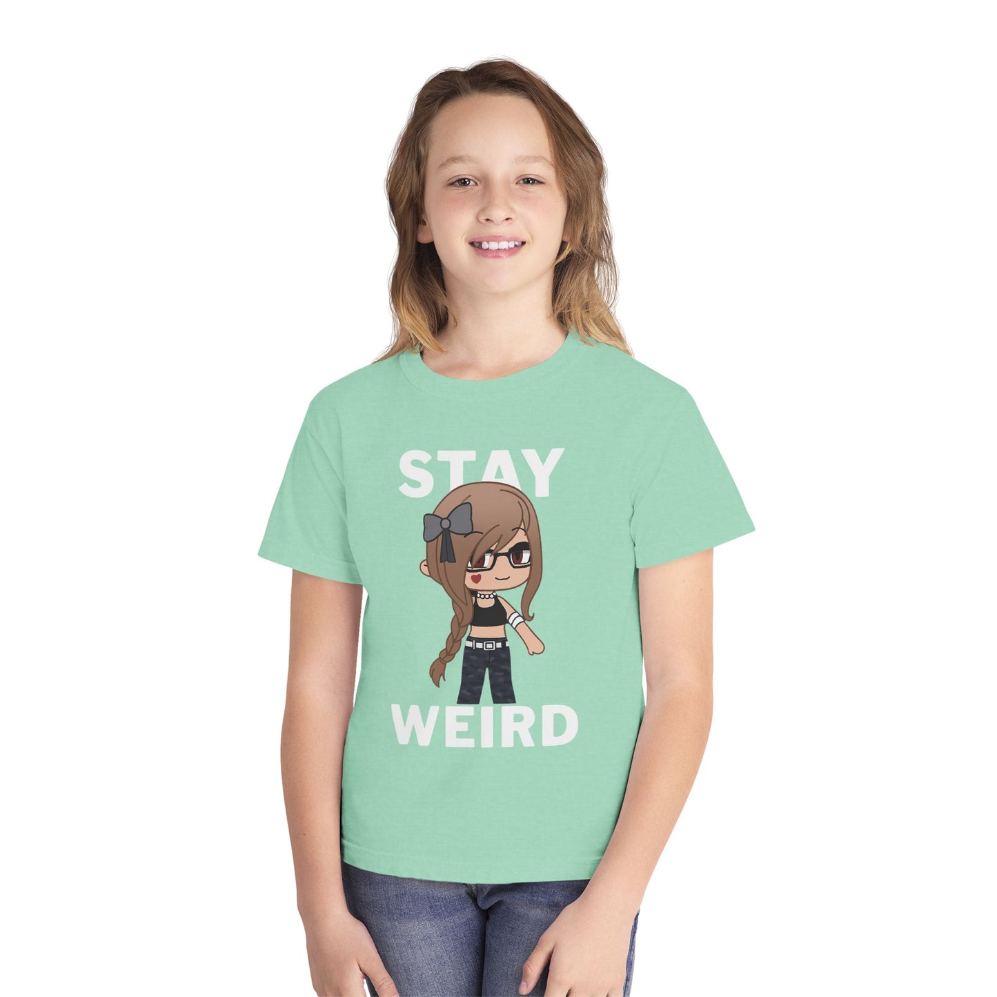 Stay Weird Youth Tee — Cute Girly Cartoon Character Graphic Shirt