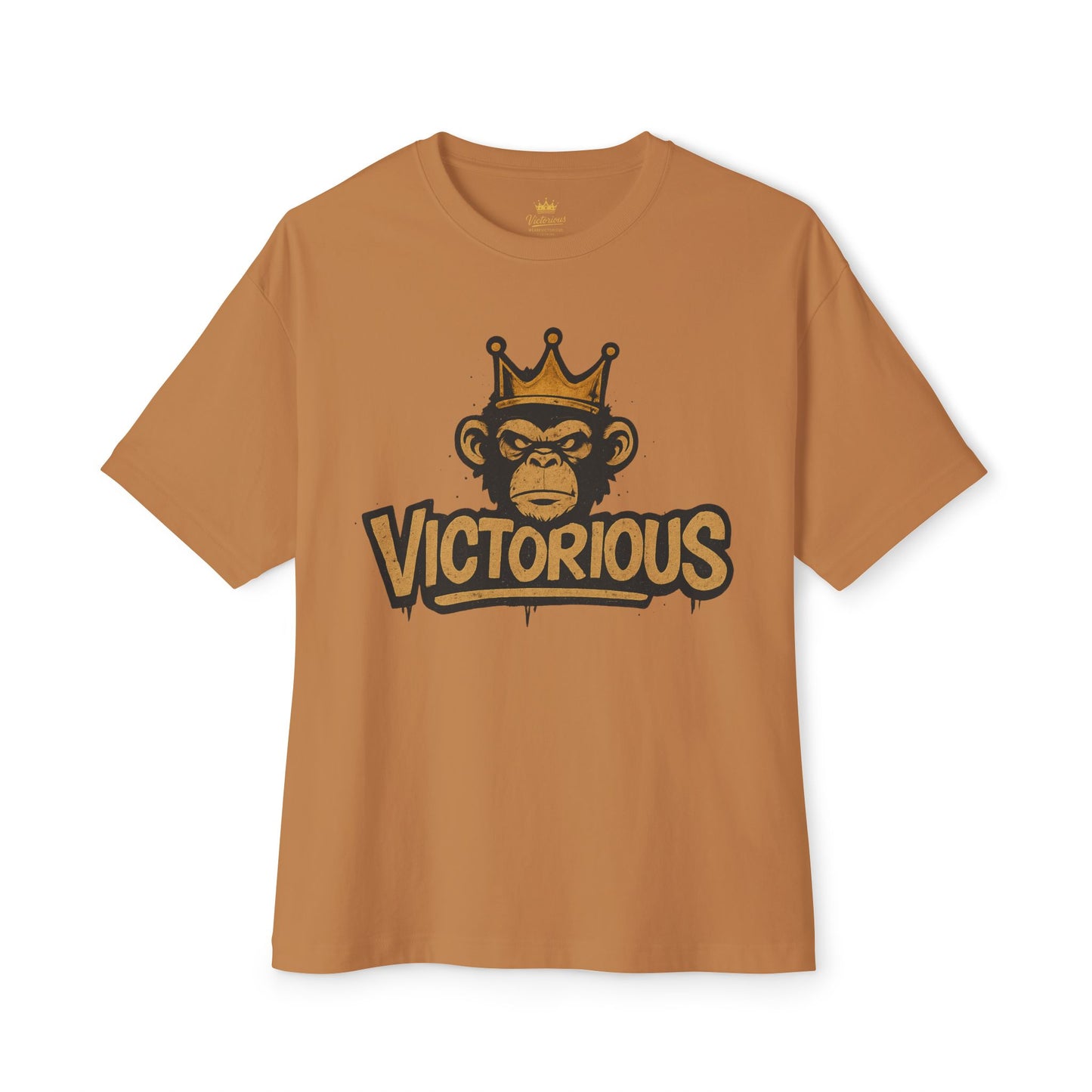 Victorious Monkey Tee — Crowned Ape Graphic Oversized T‑Shirt